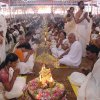 Camphor being lit on Conclusion of Flower offerings